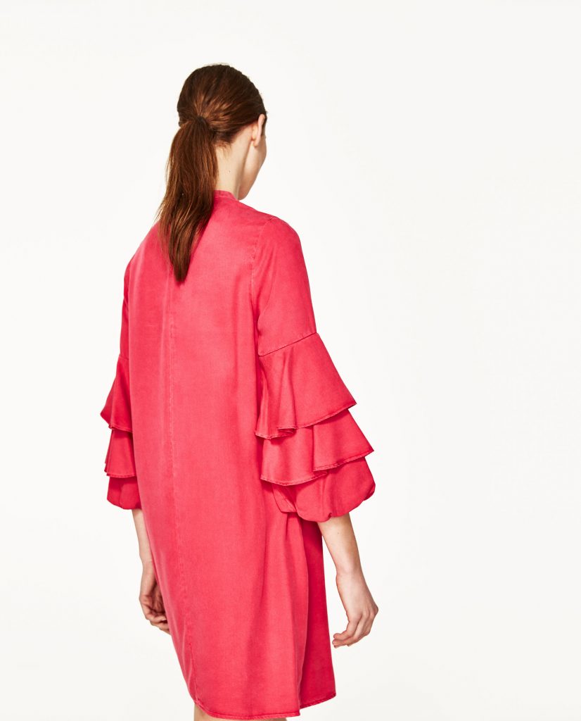 ZARA // Frilled Sleeve Dress – Fuchsia – Never Knowingly Concise