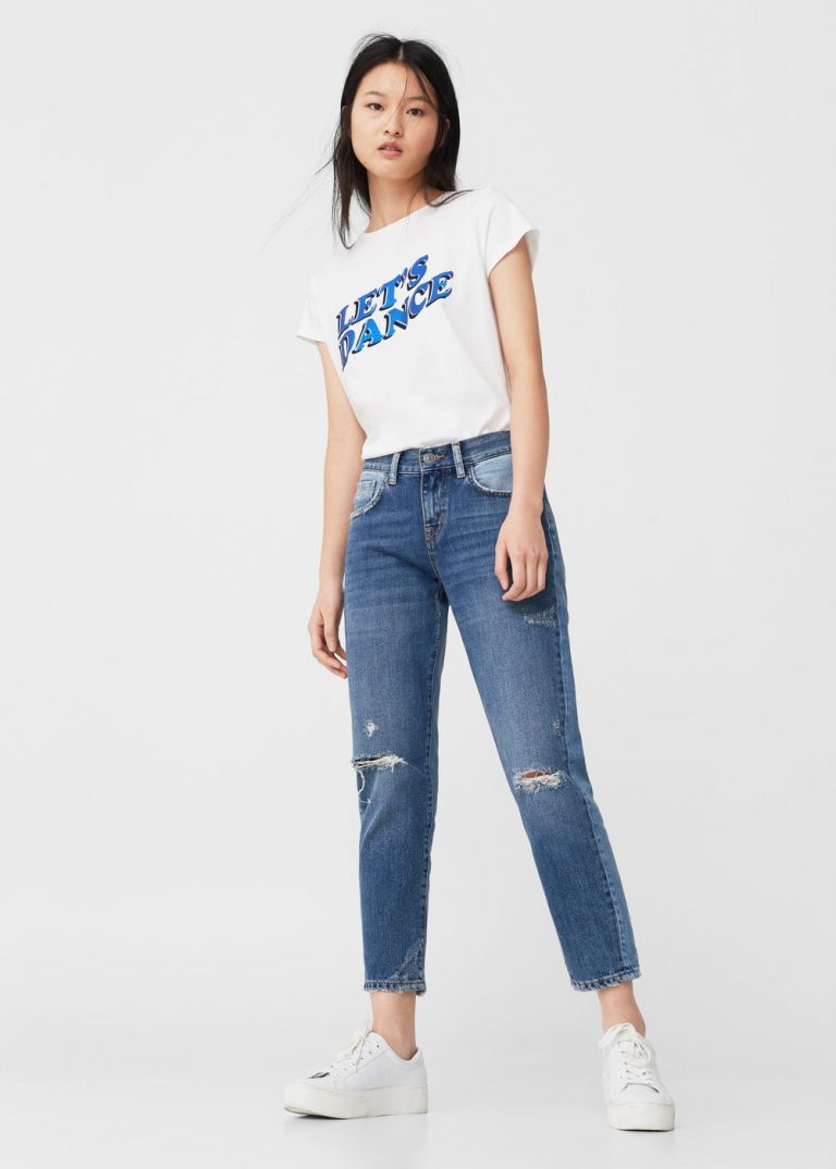 MANGO // “Let’s Dance” Graphic T-Shirt – White – Never Knowingly Concise