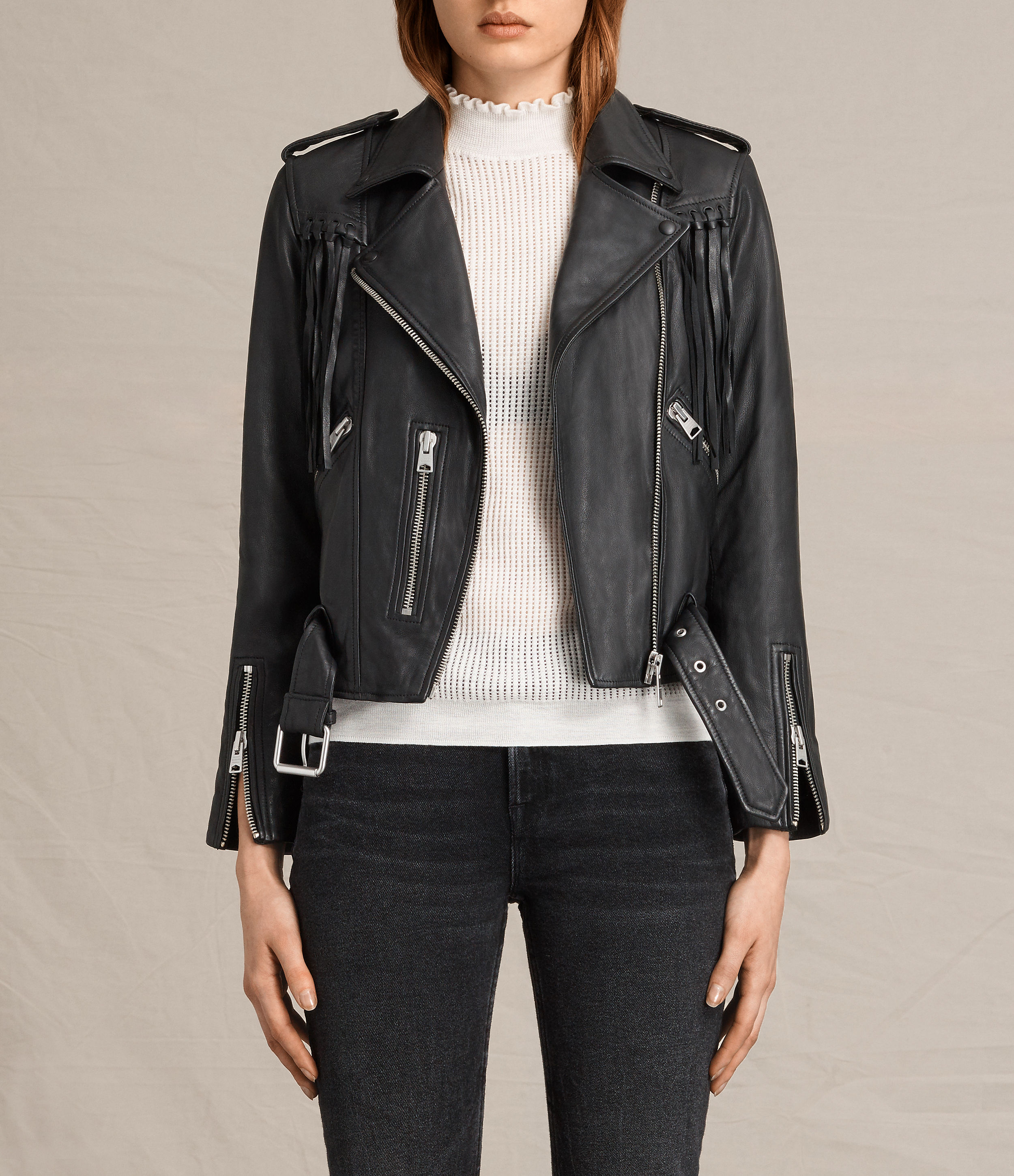 ALLSAINTS // Tassel BALFERN Leather Jacket – Black – Never Knowingly ...