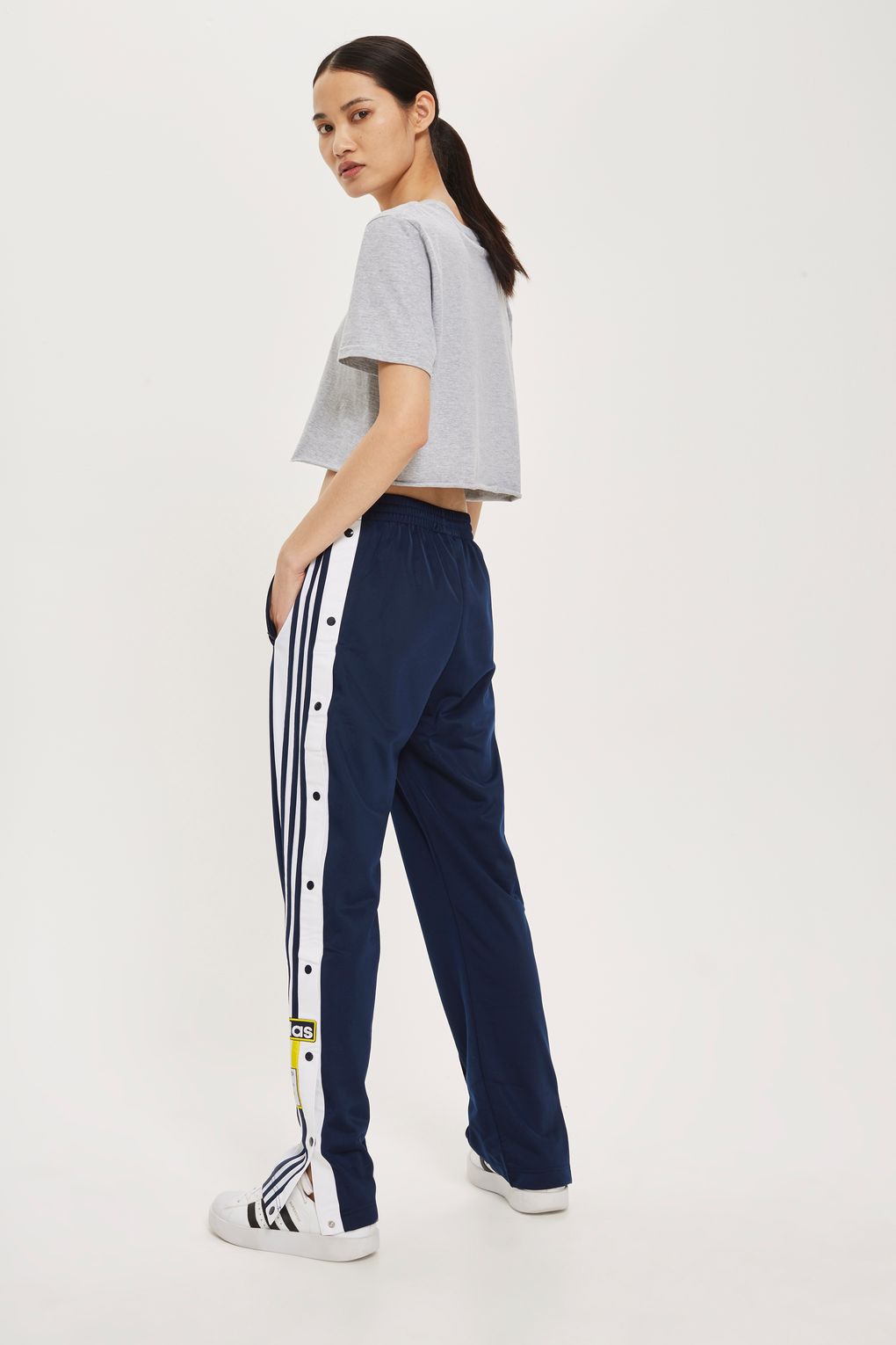adidas popper tracksuit bottoms womens