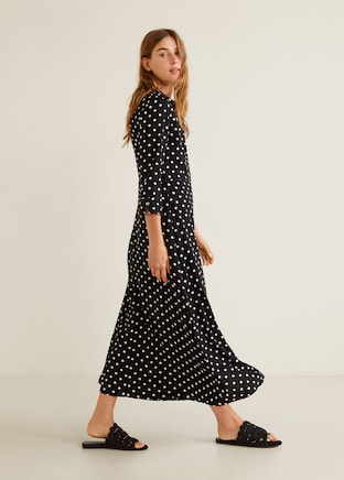 mango black polka dot dress