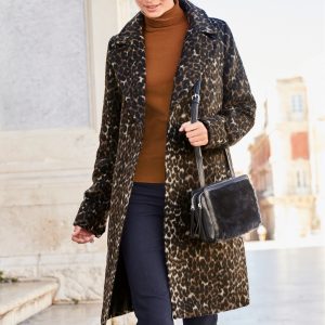 NEXT // Animal Print Revere Coat – Leopard – Never Knowingly Concise