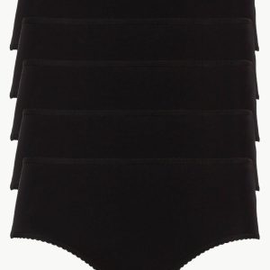 M&S // 5 Pack Cotton Knickers – Black – Never Knowingly Concise